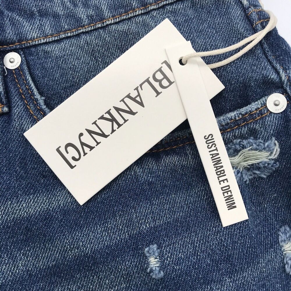 BLANKNYC Raw Hem Distressed Blue Jean Shorts Women's size 20W Cotton CutOffs NWT